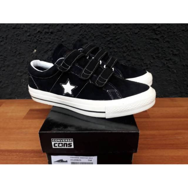 CONVERSE LOW VELCRO BLACK WHITE PREMIUM BNIB MADE IN VIETNAM SIZE 40/41/42/43/44