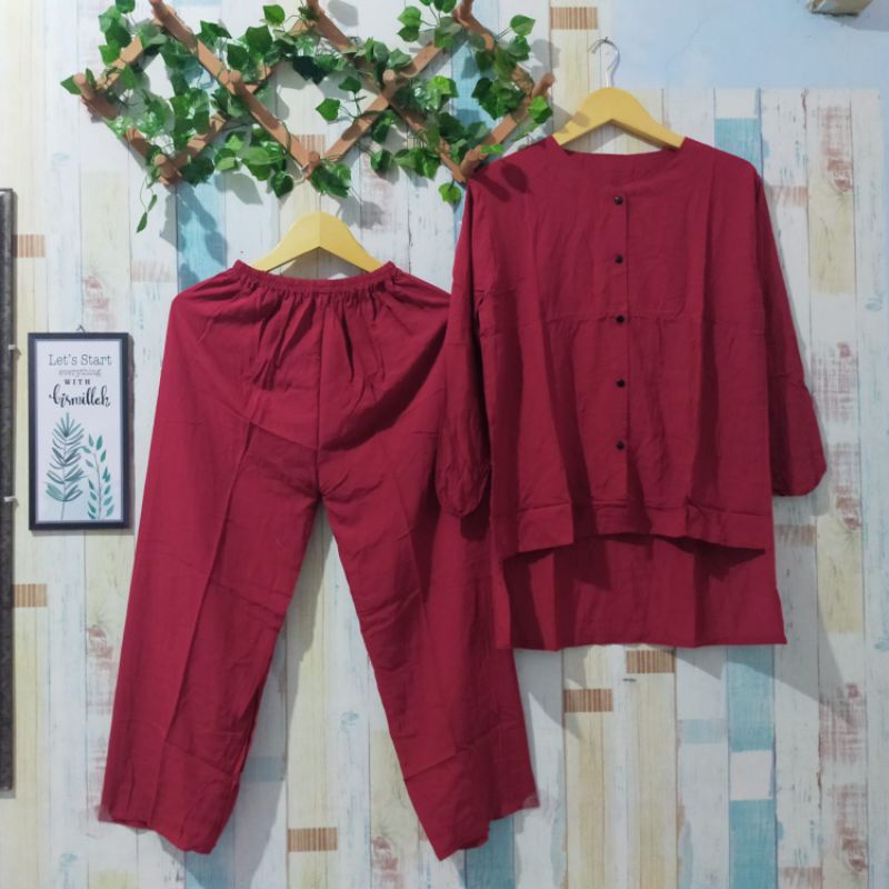 LD 110 SETCEL RAYON TWILL/ONE SET ANDIN/ SETCEL ANDIN-Andin st merah