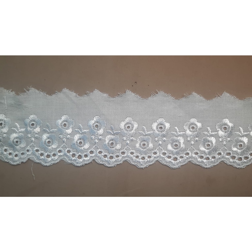 Renda Katun lebar 6 cm/Kain Renda Bordir Katun - (TC 8242)