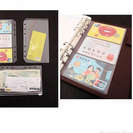 

10.10 MALL Loose Leaf Storage Bag Zipper Bag Card Bag 6 Ring Ukuran A6