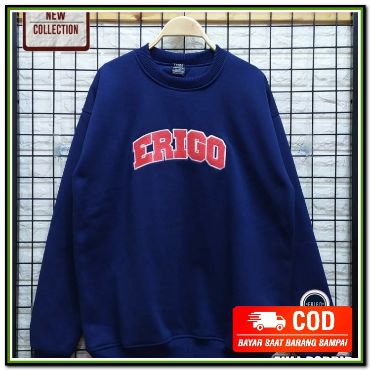 Sweater Crewneck Pria Ny Navy Sweter Cowok Distro Polos Simple Un NL835 Crewneck Erigo/Crewneck Ter
