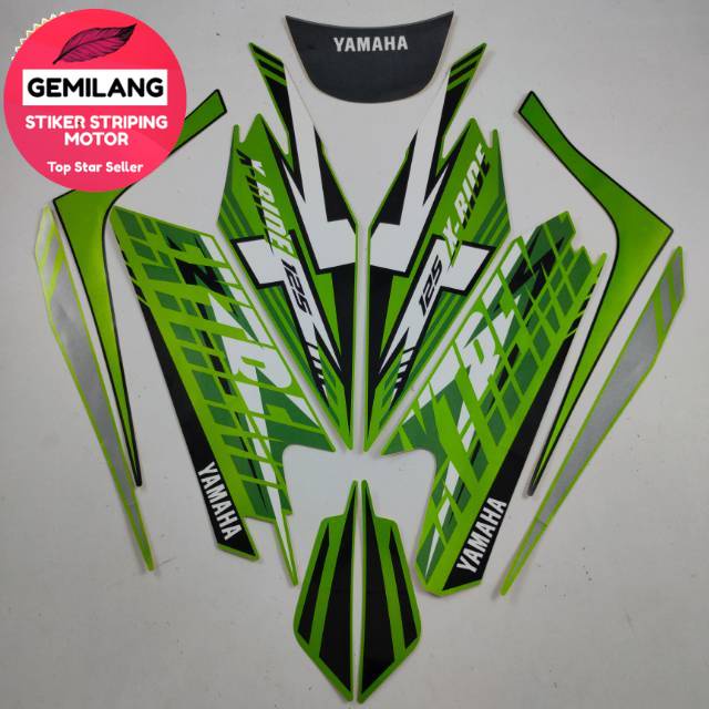 Striping Decal Polet Sticker yamaha x-ride xride 125 2018 2019 hitam hijau list standar berkualitas 