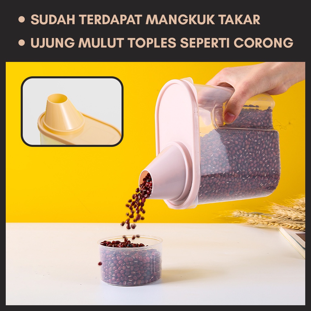 TEMPAT PENYIMPANAN SEREAL | BERAS KONTAINER MAKANAN | FOOD STORAGE DAPUR | CEREAL STORAGE JAR