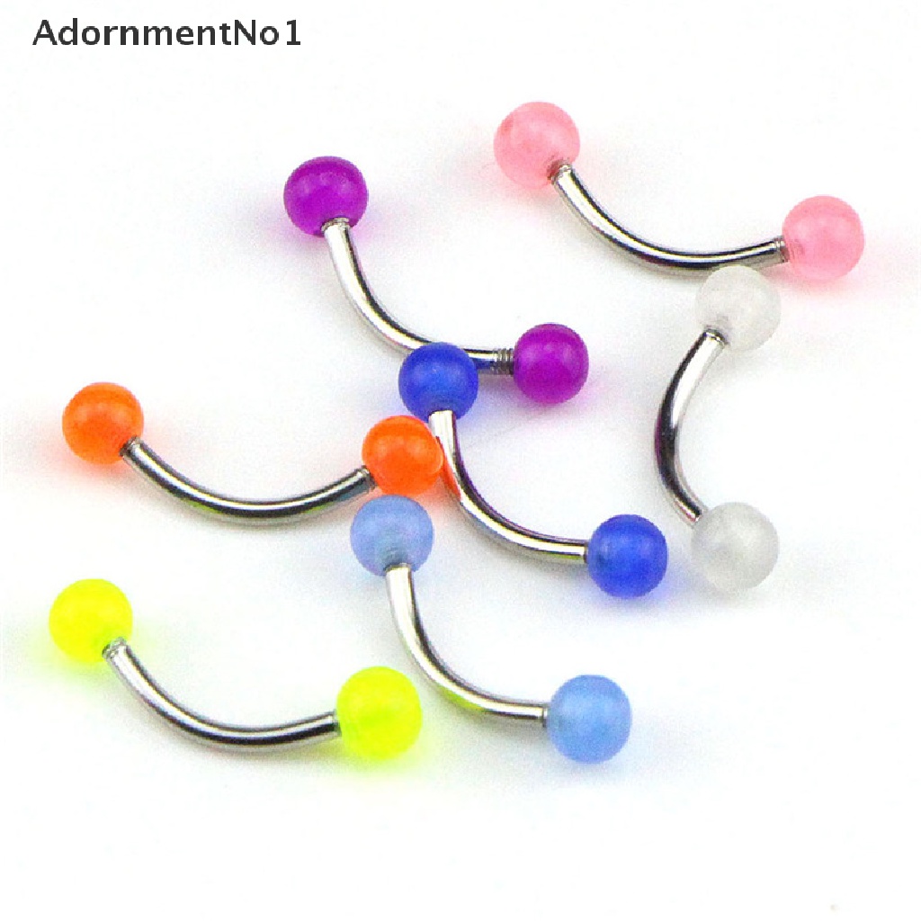 (AdornmentNo1) 7pcs / Set Anting Tindik Alis Bentuk Barbel Glow In The Dark