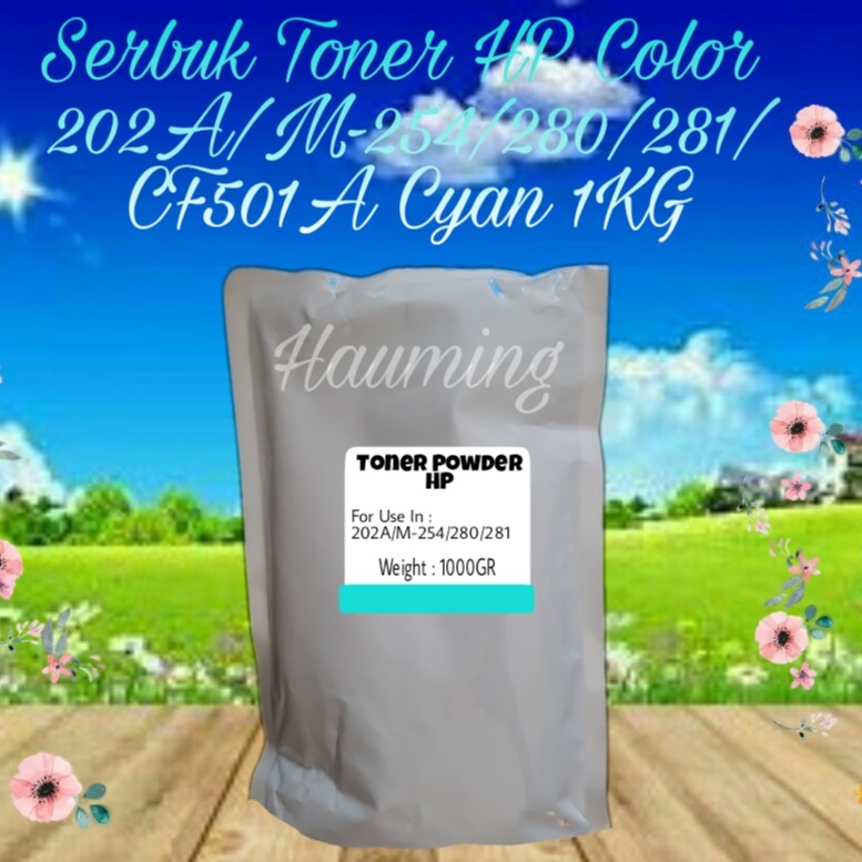 Serbuk Toner HP 202A M254 M254dw M280 M280nw M281 M281dw M281fdw M281cdw CF501A Cyan 1kg