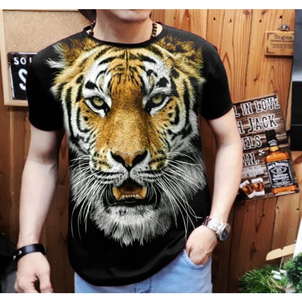 Shalch trendy Kaos macan full face