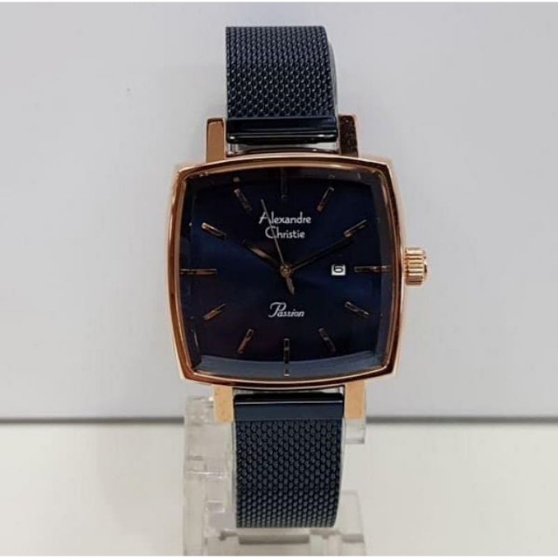 Jam Tangan Alexandre Christie AC2849 Pasir Wanita Blue Rose Gold