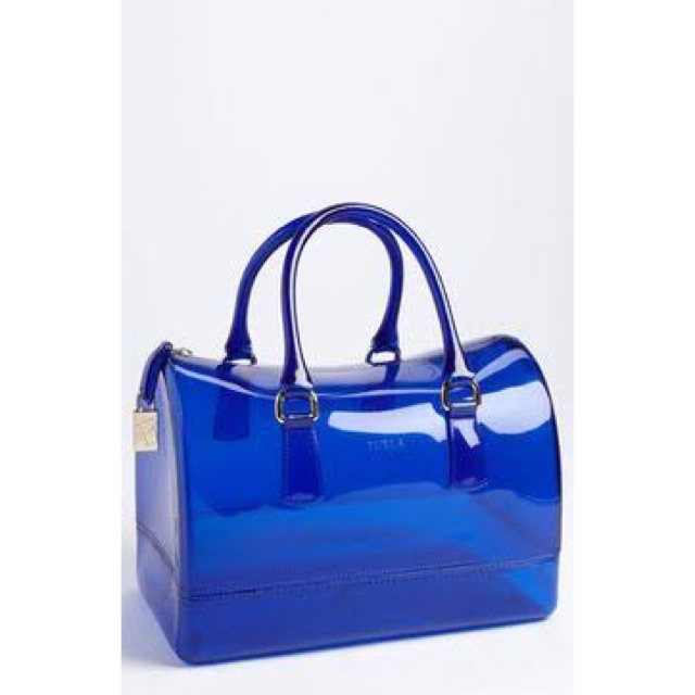 FURLA Candy Bag Authenthic Furla Jelly Tas biru Tas branded