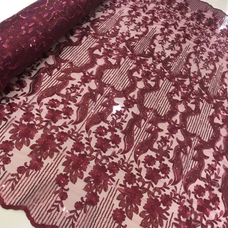 Kain tulle bordir elisaab payet/springel