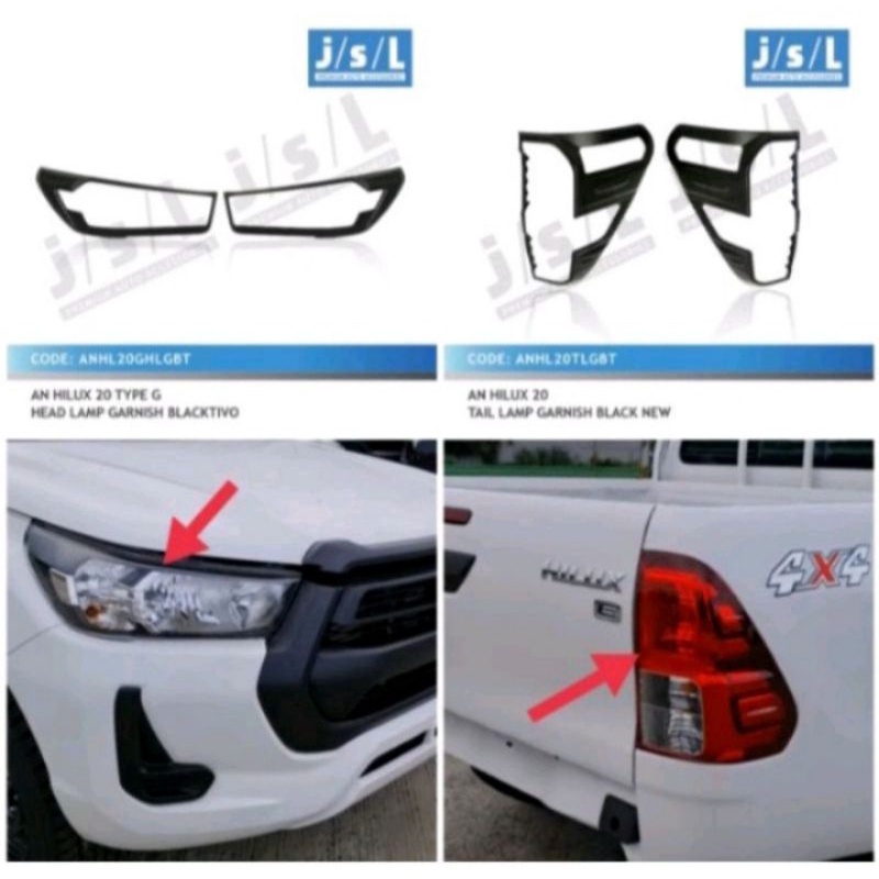 garnish depan belakang hilux rocco 2020 2021