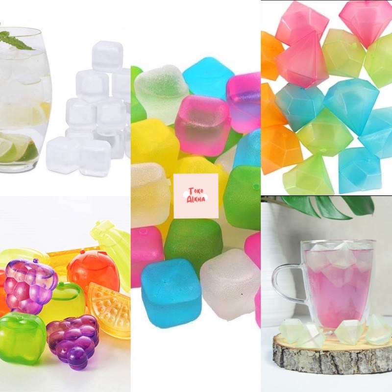 

Reusable ice Cube Silikon 12 pcs / Es Batu Pendingin/ Ice Pack Ice Gel