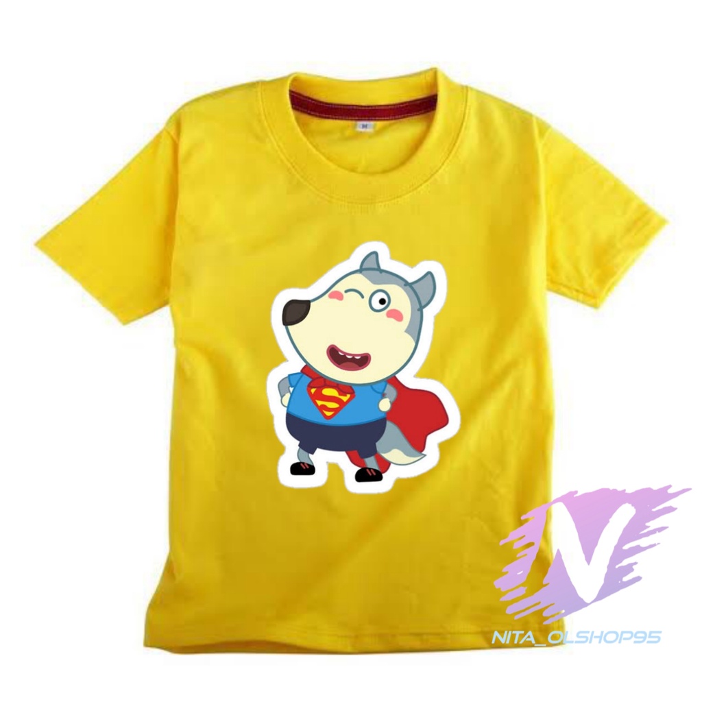 kaos wolfoo superhero baju anak wolfo animasi series