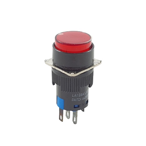 Switch Push On Off Lampu 5 Pin Saklar Bulat 5pin LED Tombol 24V LA128A
