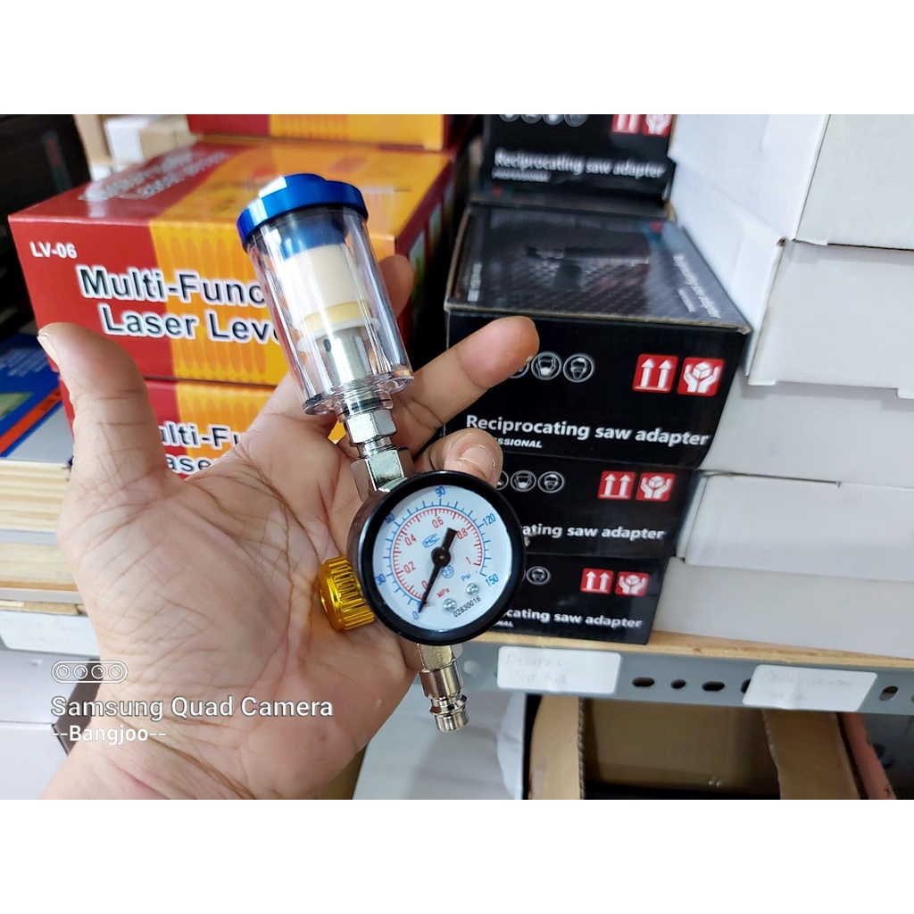 spray gun regulator BONUS FILTER - manometer pengatur tekanan angin alat semprot cat spray gun