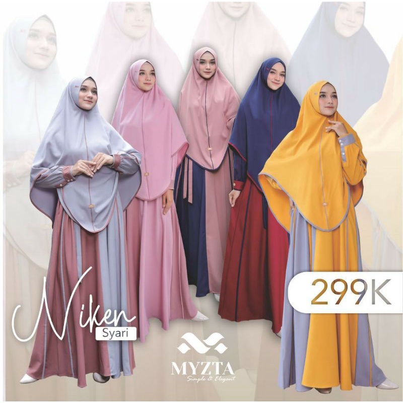 Gamis Niken Syar'i by Myzta / Gamis set Khimar Niken Syar'i