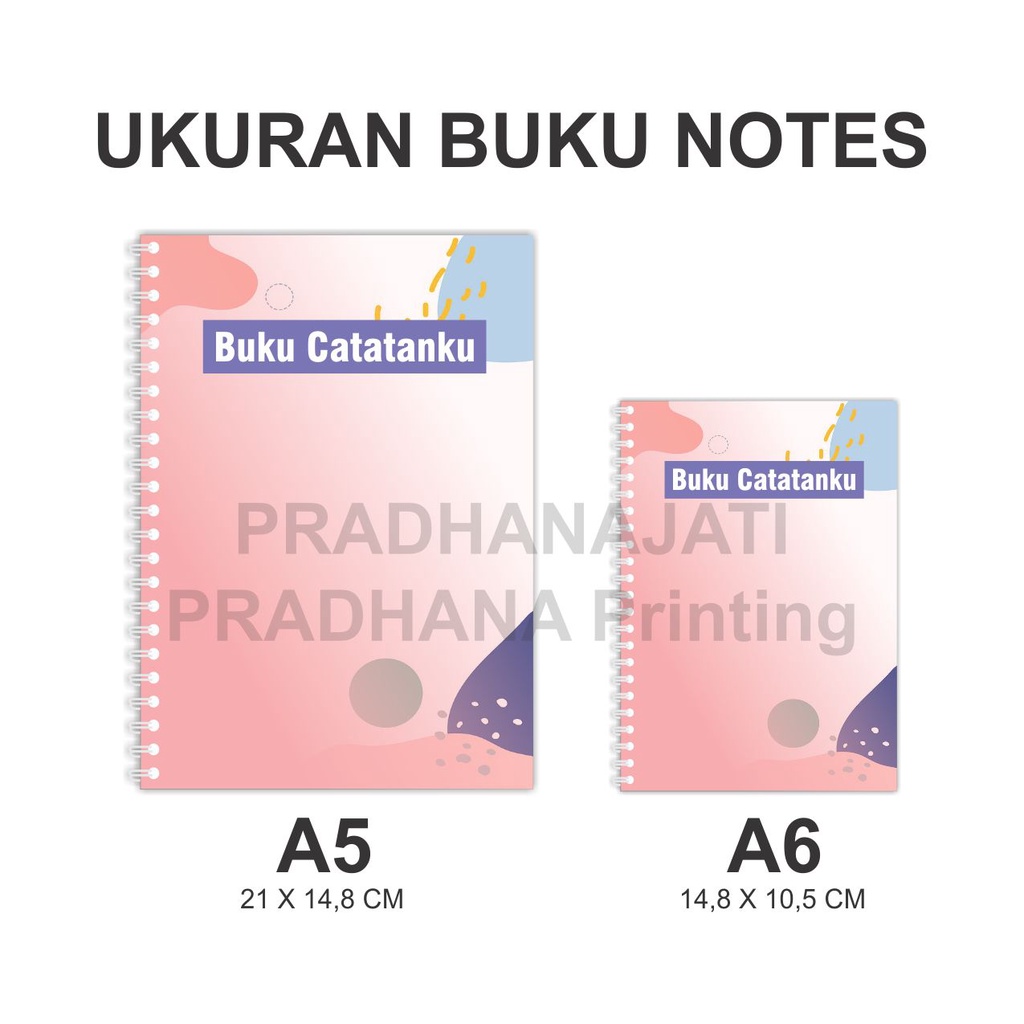 notes book buku catatan cover custom desain ukuran A5