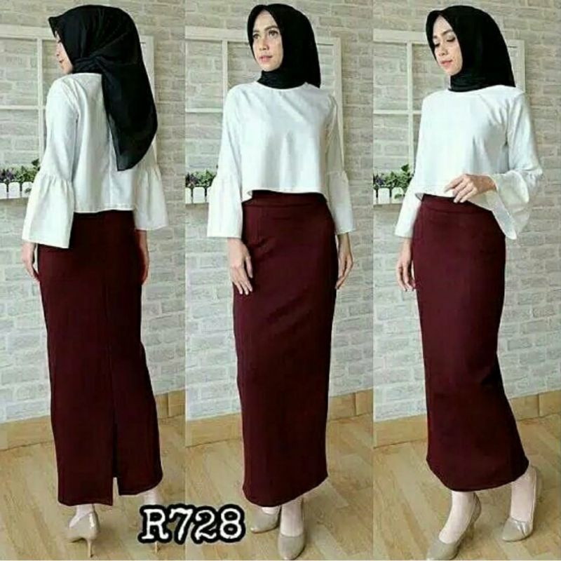 ROK SEPAN SCUBA PREMIUM/ROK WANITA UNTUK KERJA/UNTUK REMAJA-1