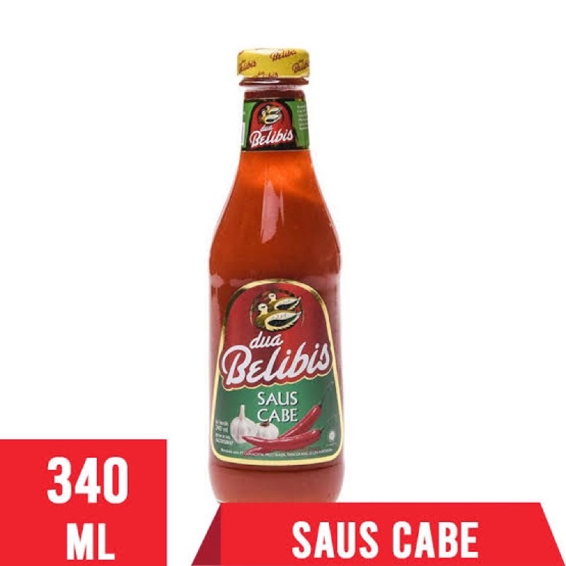 Dua belibis saus cabe 340 ml dus isi 12 / Saos Cabe belibis 340ml / Saos sambal belibis botol beling 340 dus