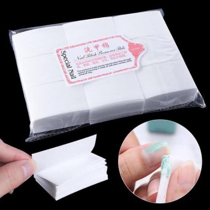 KAPAS NAIL ART PREMIUM 100PCS NAIL WIPES COTTON KAPAS KUTEK NAIL