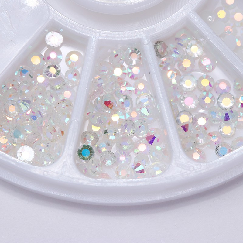 1 Kotak Berlian Imitasi 3D Warna-Warni Untuk Dekorasi Manicure