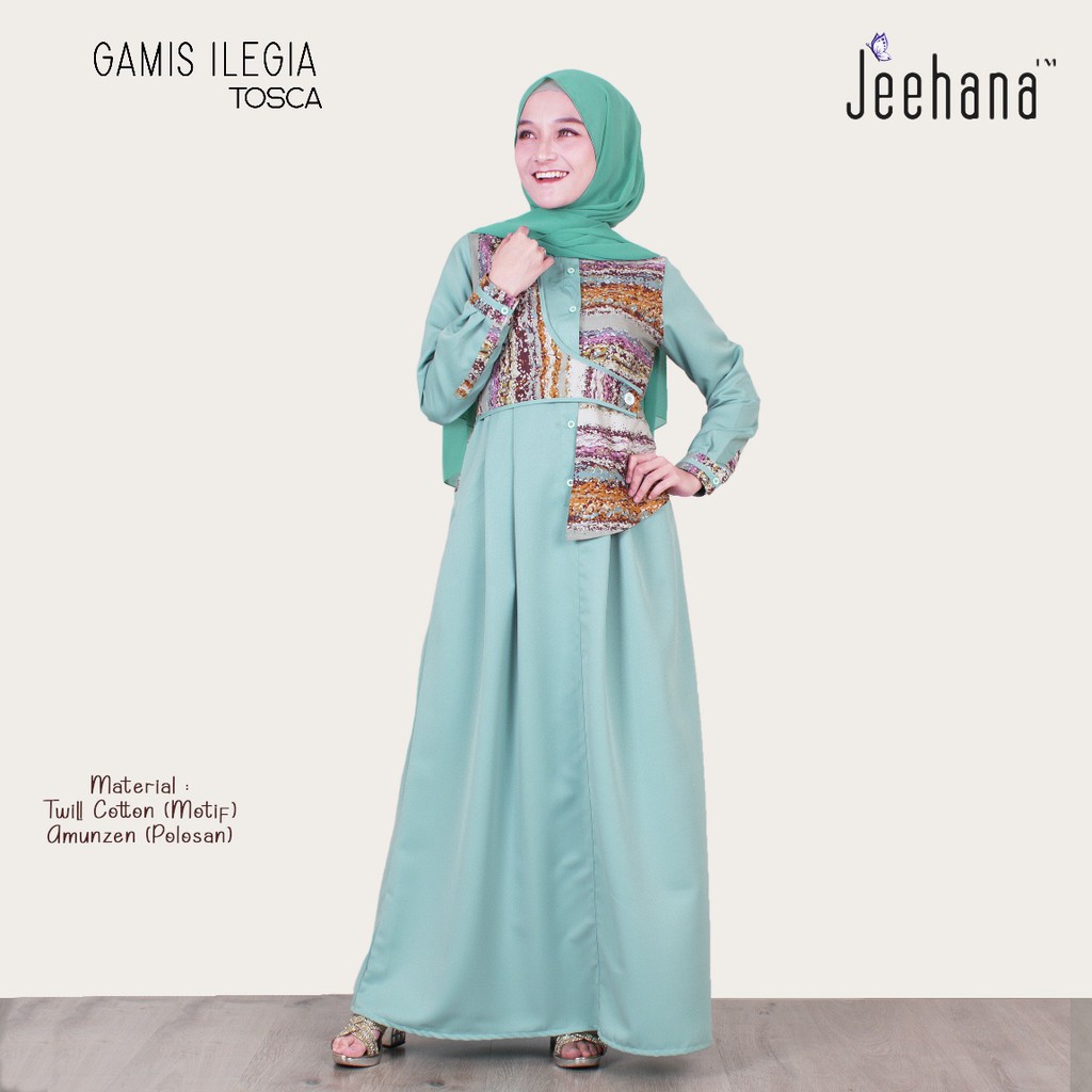 Gamis Ilegia Dewasa/ Gamis Syari Size S M L XL Fashion Muslim Gamis Terbaru 2021/  Sarimbit Keluarga Ilegia-1