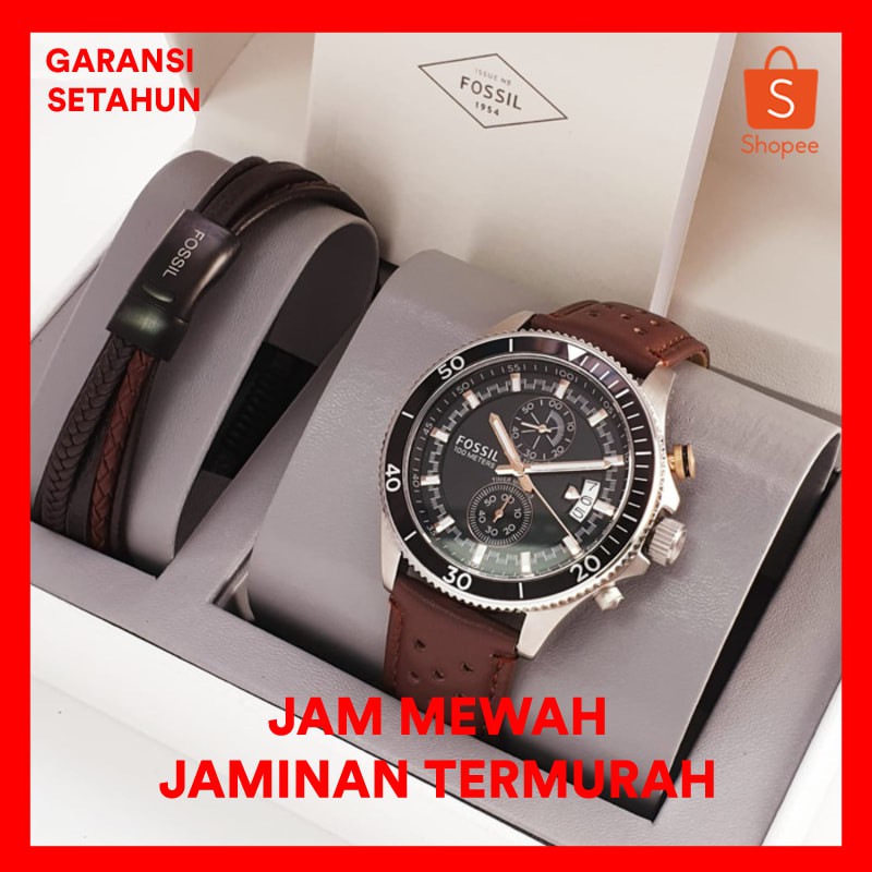 Jam Tangan Pria Merk Fossil CH2944 Leather Full Sett Free Yes