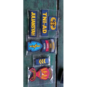 Patch rubber warastra dispenad media center custom nama dan pangkat