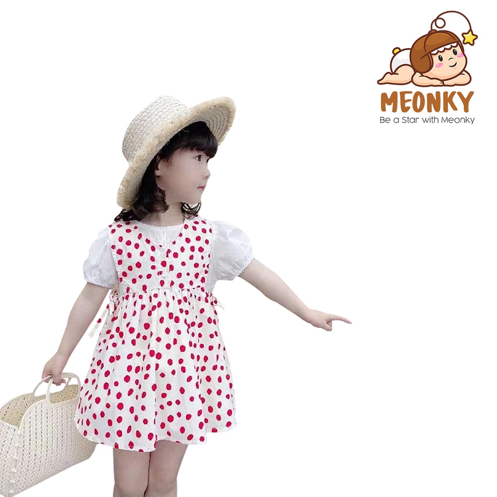 Meonky Official Shop Baju Anak Perempuan Korea / Motif  Polkadotte / cocok umur 2 sampai 5 Tahun G - 4)-2