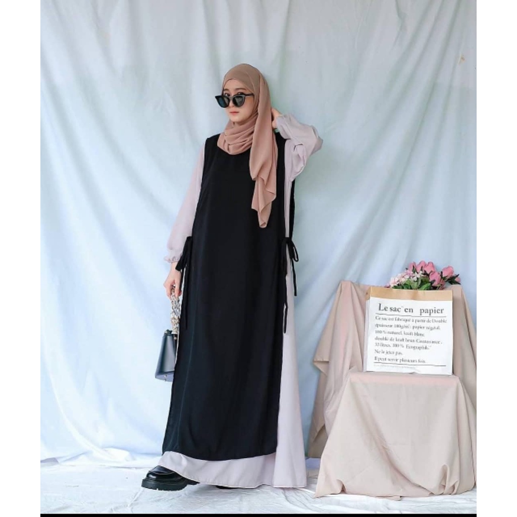 Outer Panjang Tali Samping Katun Rayon Cardigan Vannesa Outer Terbaru