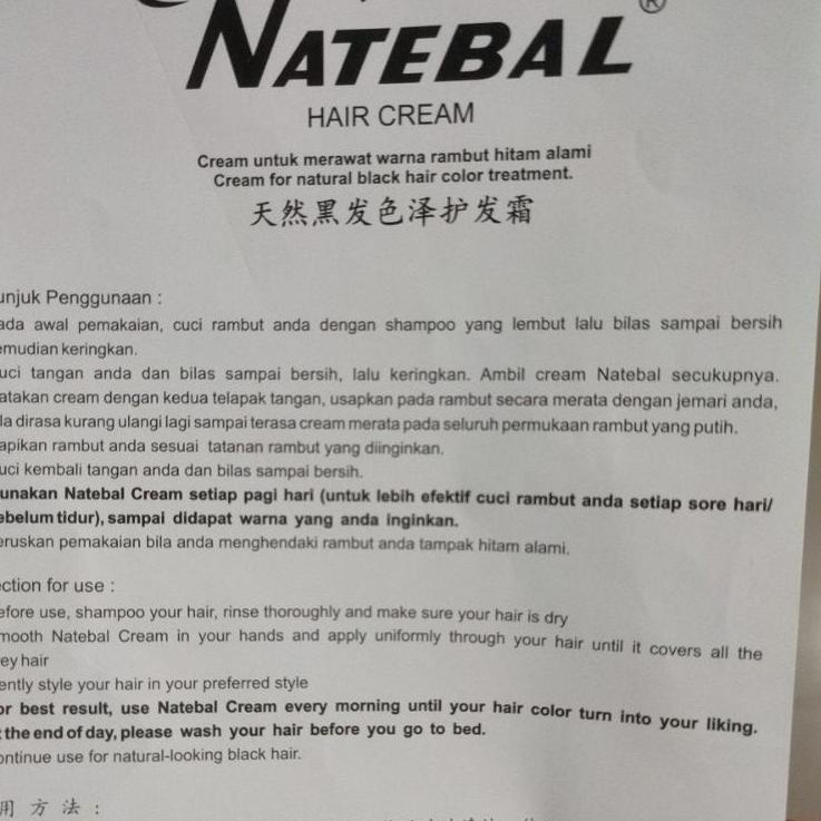 Natebal super Hair Cream 100 gr Penghitam Rambut ( 1 pcs )