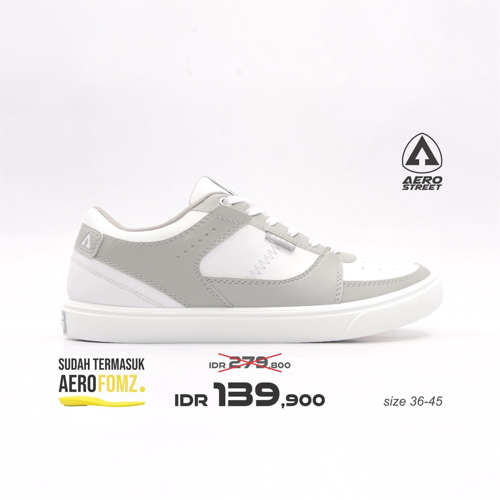 Jual Aerostreet 36 45 Hoops Low Putih Abu Muda Sepatu Sneakers Casual