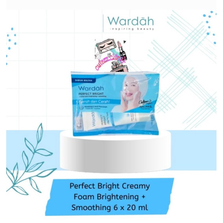 ☃Cutezz_Ching1☃Wardah Perfect Bright Creamy Foam Brightening + Smoothing 20ml(SACHET)