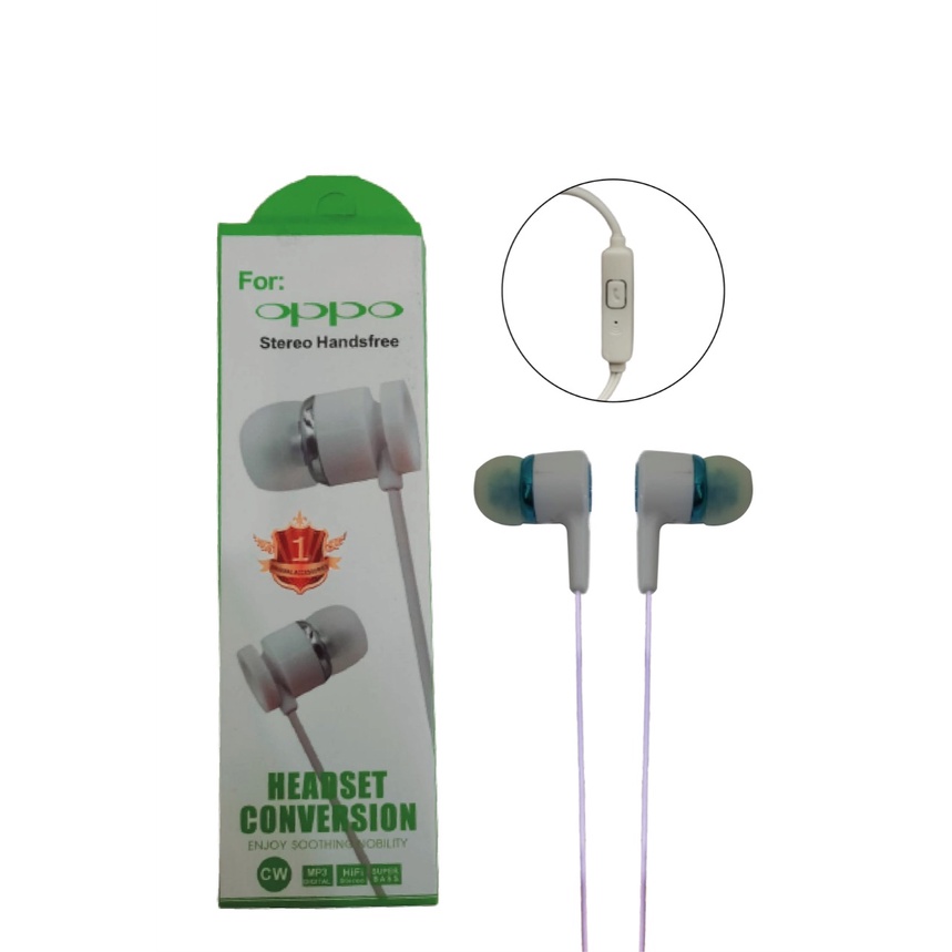 Headset Earphone Handsfree Branded OC For Oppo Samsung Xiaomi Vivo Audio Super Bass Jack 3.5mm Aksesoris Handphone HP OCEANMART OCEAN MART Murah   Grosir