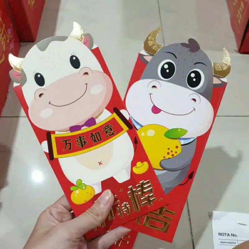 Angpao 3D Tebal Shio Sapi / Kerbau Tahun 2021 | Kertas Angpo Imlek Amplop Sincia Cina China