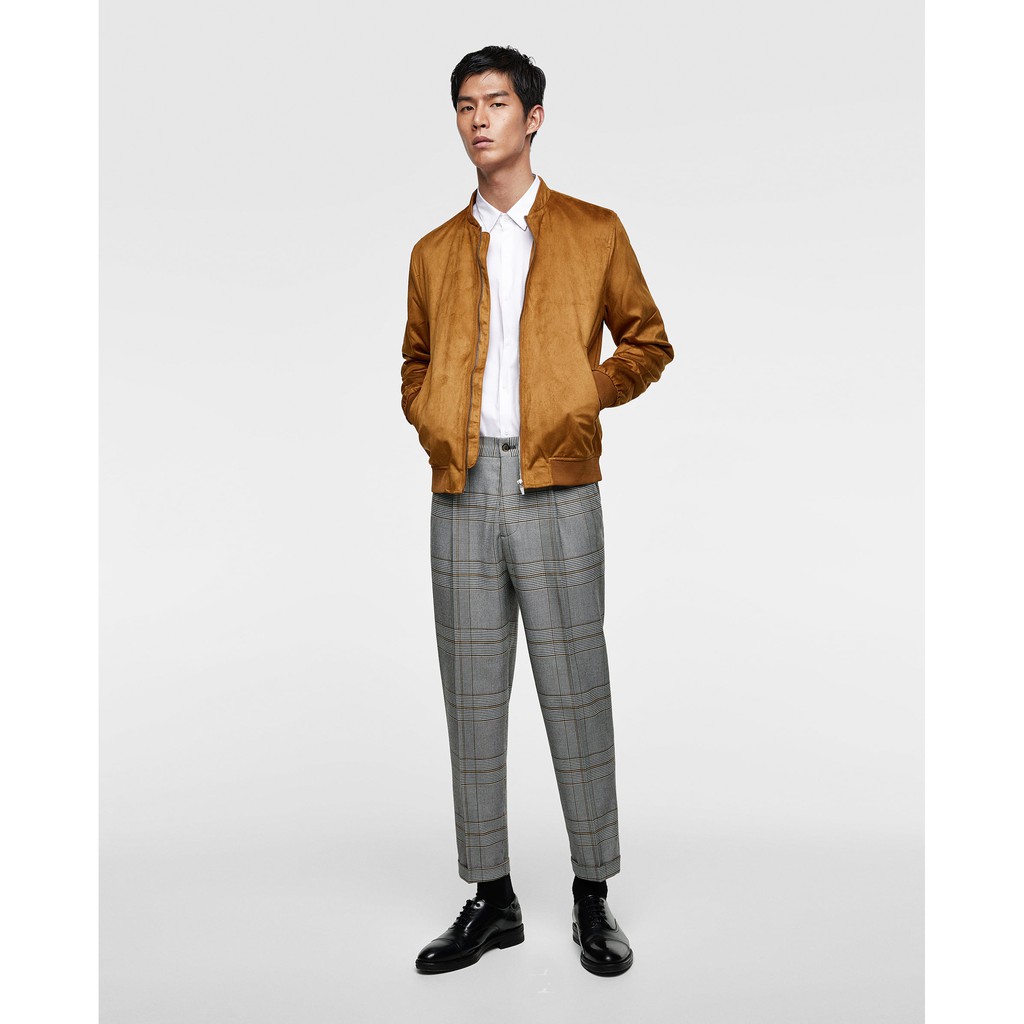 ZARA FAUX SUEDE BOMBER JACKET jastip kulit