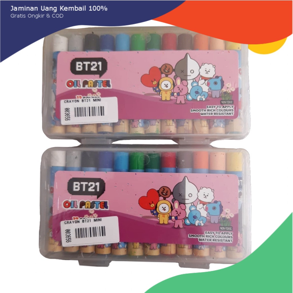 

Krayon/Crayon Mini Eselon 12 Warna BT21 BTS/Isi 12warna/Oil Pastel/Pastels