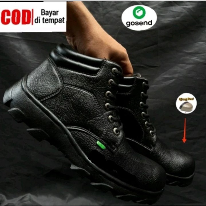 Sepatu Safety Boots sepatu kerja pabrik lapangan kitchen, pabrik, SPBU Terlaris Septi Savety Boots Terbaru