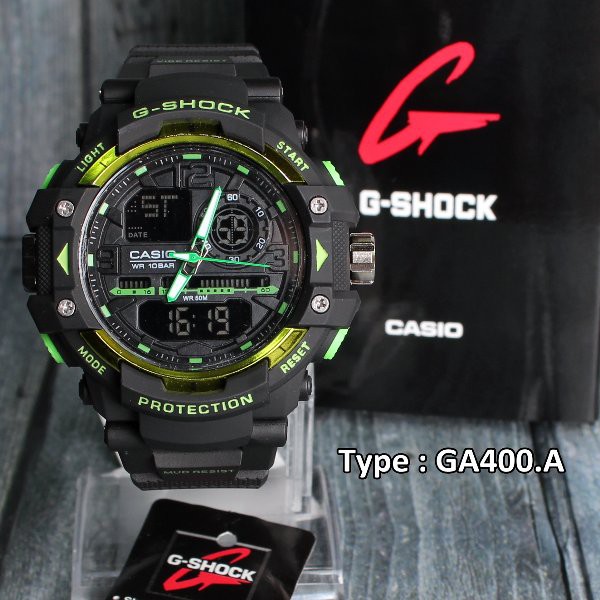 MODEL BARU SPECIAL EDITION G-Shock Army Casio G8600 Hitam list hijau green jam tangan pria dual time
