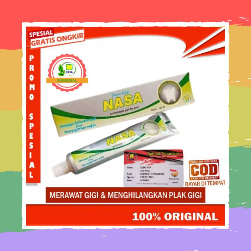 Pasta gigi nasa odol pemutih perontok karang gigi obat sariawan gusi bengkak pria wanita BPOM