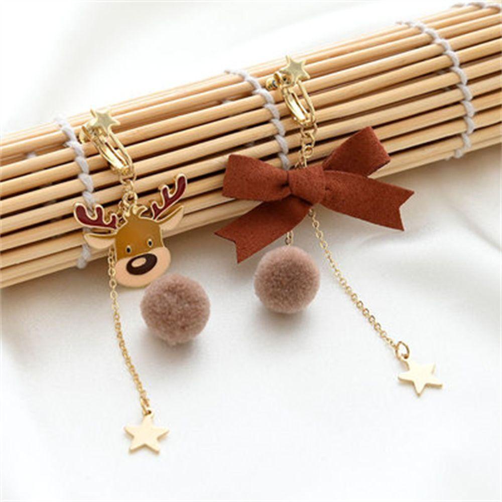 Top Natal Elk Anting Anting Perhiasan Fashion Xmas Kupu-Kupu Simpul Anting-Anting