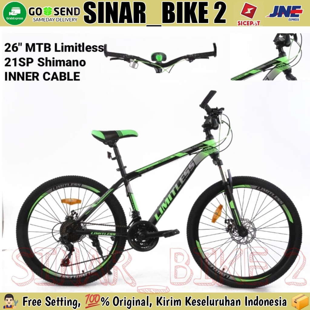 Sepeda Gunung 26 Inch MTB LIMITLESS 3x7 Speed Shimano Rem Cakram