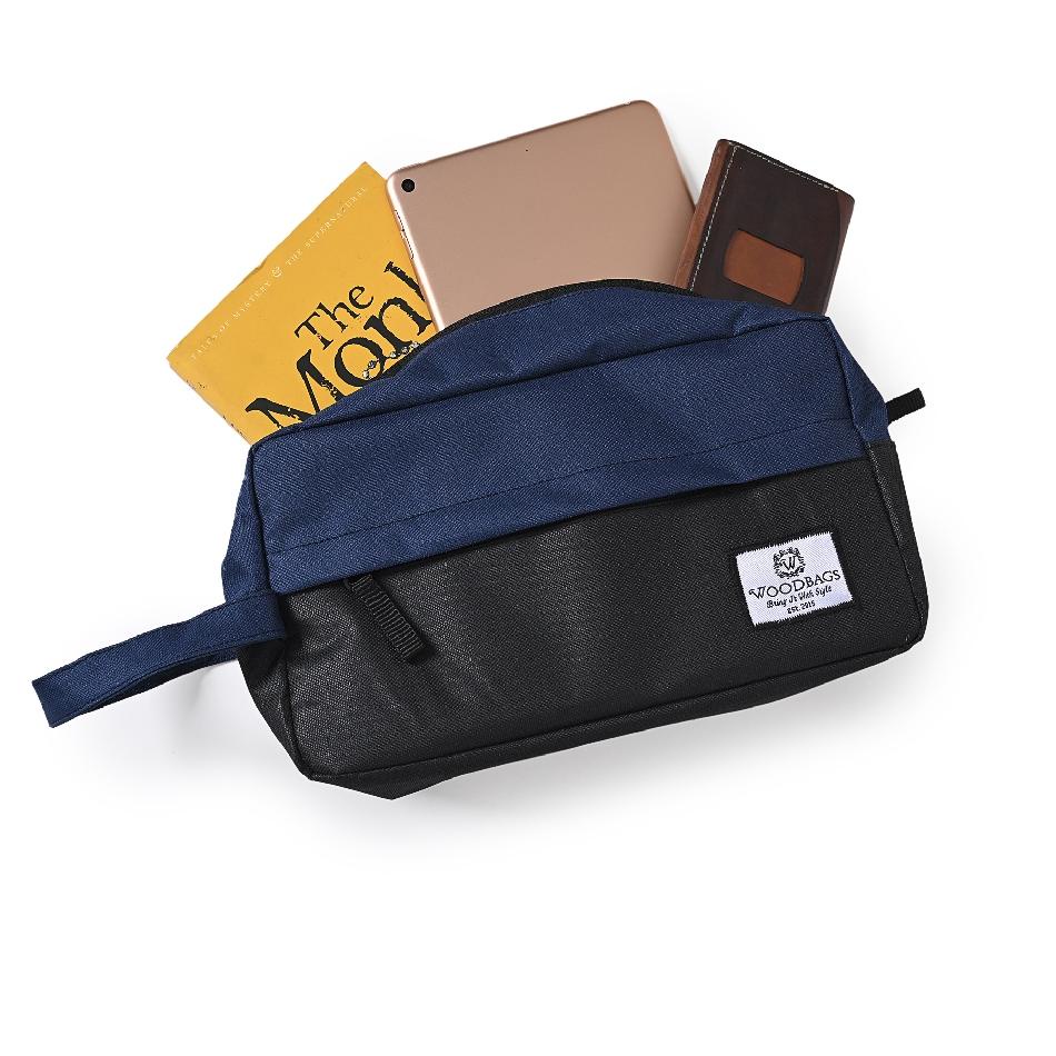 ℮ Woodbags Tas Tangan Pria Pouch Romero / Travelbag / Tas Kosmetik / Tas Kecil Berkualitas ✵
