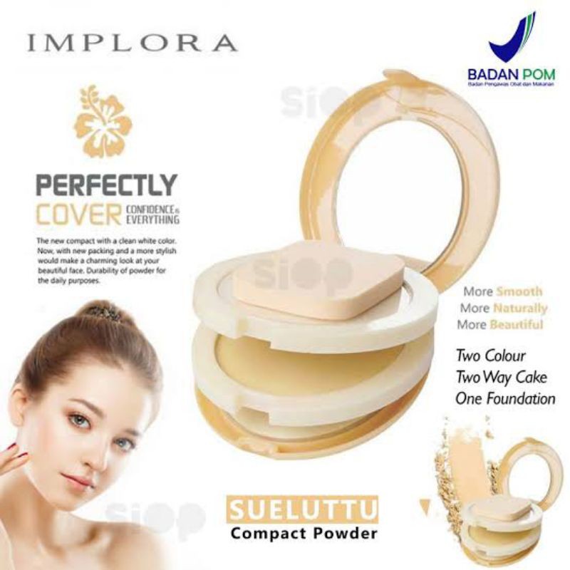 BEDAK SEULUTTU IMPLORA BPOM - BEDAK PADAT SUSUN 3IN1 IMPLORA - COMPACT POWDER 320-4