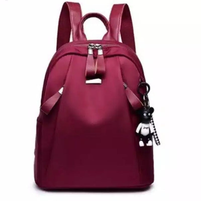 EQ PROMO!!!Tas Ransel wanita LikeThis Simpel Polos Nilon Glossy 2023