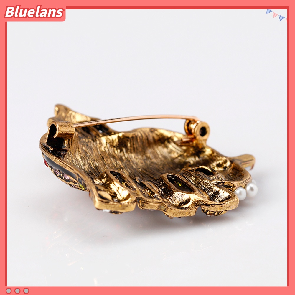 Bluelans Bros Pin Bentuk Gajah Thailand Retro Hias Mutiara Berlian Imitasi Warna-Warni Untuk Wanita