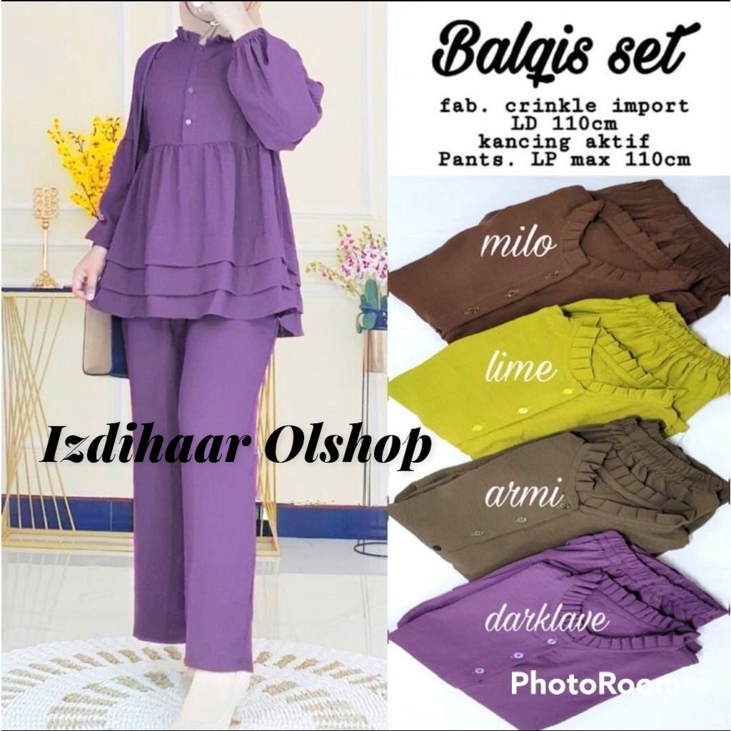 BALQIS ONESET WANITA SETELAN CRINCKLE AIRFLOW PREMIUM RUFFLE HIGH QUALITY100% LD 110 | ONESET CRINKLE MUSLIMAH GROSIR | SETELAN WANITA CRINKLE PREMIUM | ONE SET CRINKLE | SETELAN CRINKLE WANITA POLOS | SETCEL CRINKLE