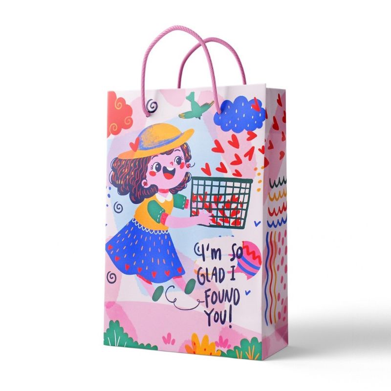 

paper bag motif gadis kecil lucu banyak cinta/goodie bag shopping bag/ souvenir