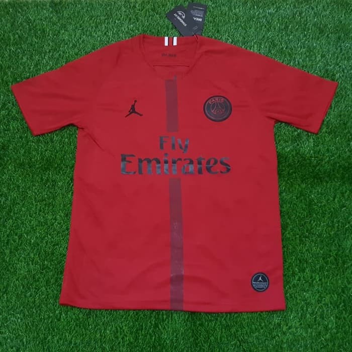Jual JERSEY BOLA PSG 3RD JORDAN MERAH 2018/2019 GRADE ORI Murah