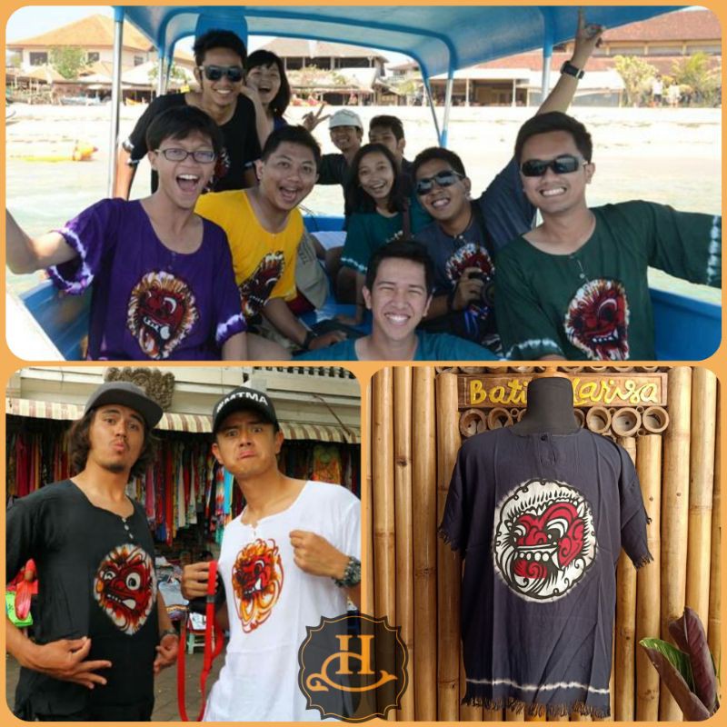 KAOS BARONG BALI BAJU BALI BAHAN RAYON KAOS SANTAI KAOS PANTAI