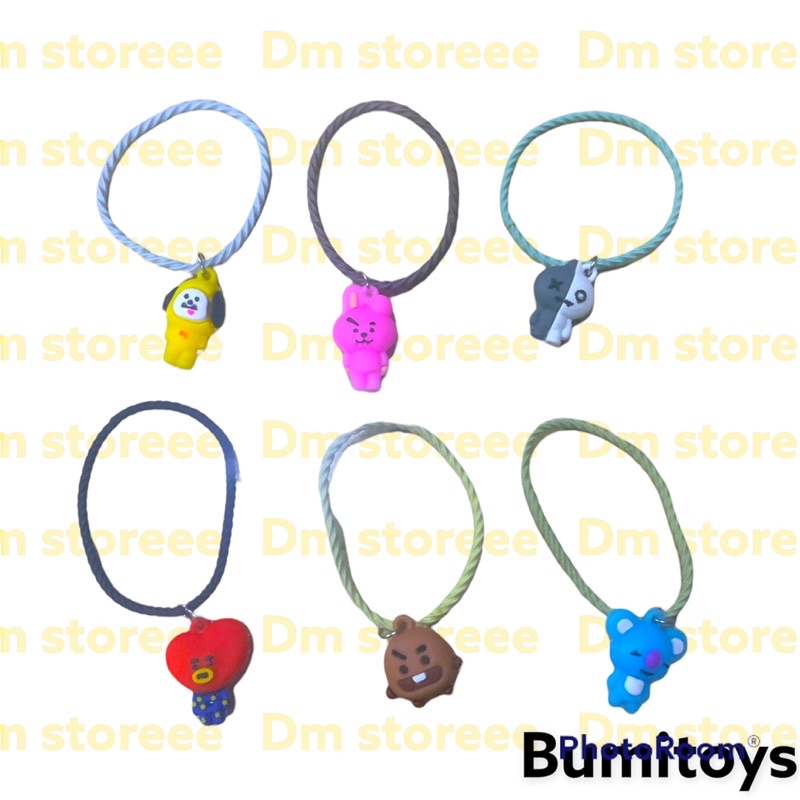 ikat rambut karet elastis bt21 bts / gelang Korea gelang bts karet rambut bt21